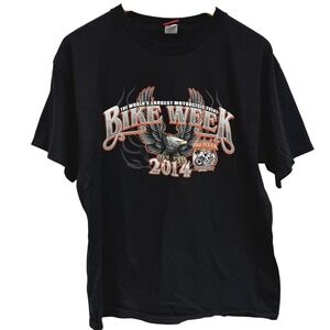 Daytona Beach Bike Week Harley-Davidson Graphic T-Shirt 73rd Annual B.H. LG 2014